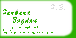 herbert bogdan business card